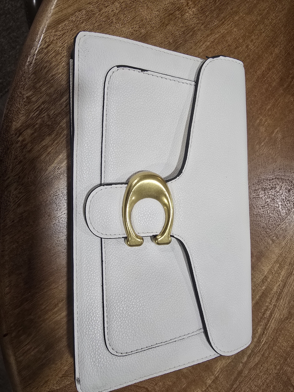 Coach White Leather Clutch